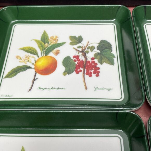 Vintage Design Imports Made In Italy P.J. Redoute Melamine Trays Flowers Fruit - Picture 4 of 12